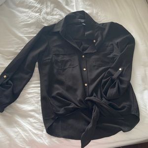 Black, button down blouse